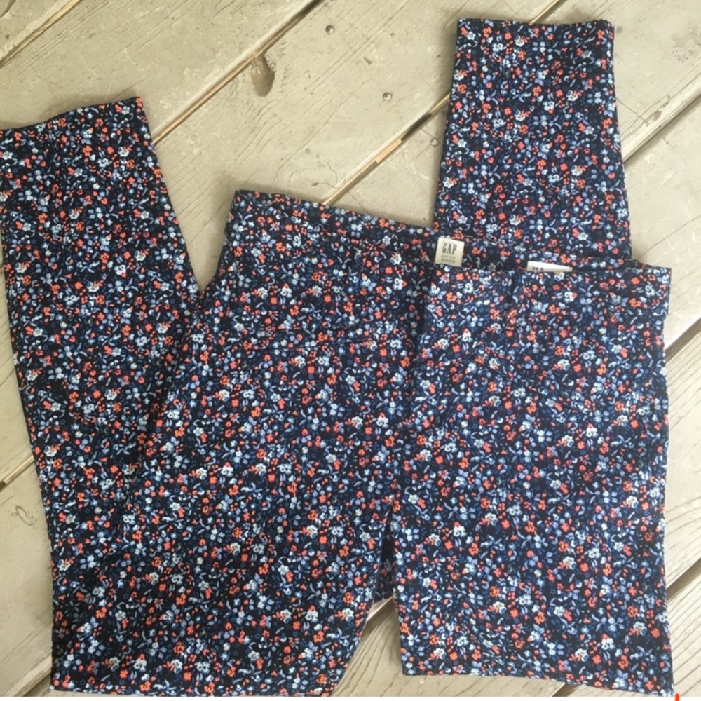 Skinny micro floral cotton ankle pants—GAP